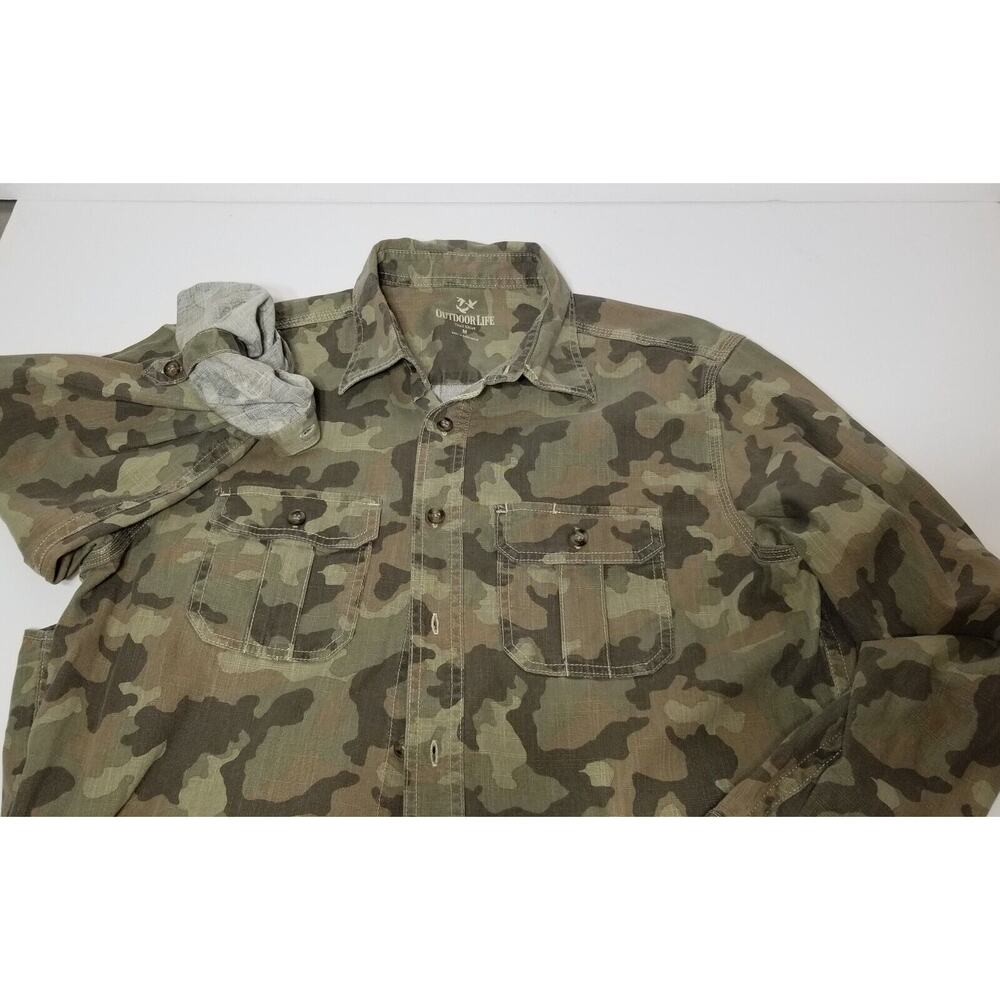 Long Sleeve Button Up Camo Shirt - Medium by Outdoor Life - Picture 2 of 6